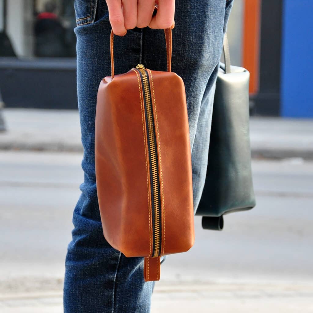 Unlined Dopp Kit (Toiletry Bag) - Tundra Leather